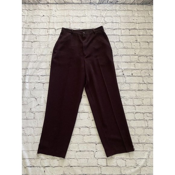 Briggs Petite New York Pants Size 10P Dark Burgundy Straight‎ Leg Vtg 28" Waist - Picture 1 of 16